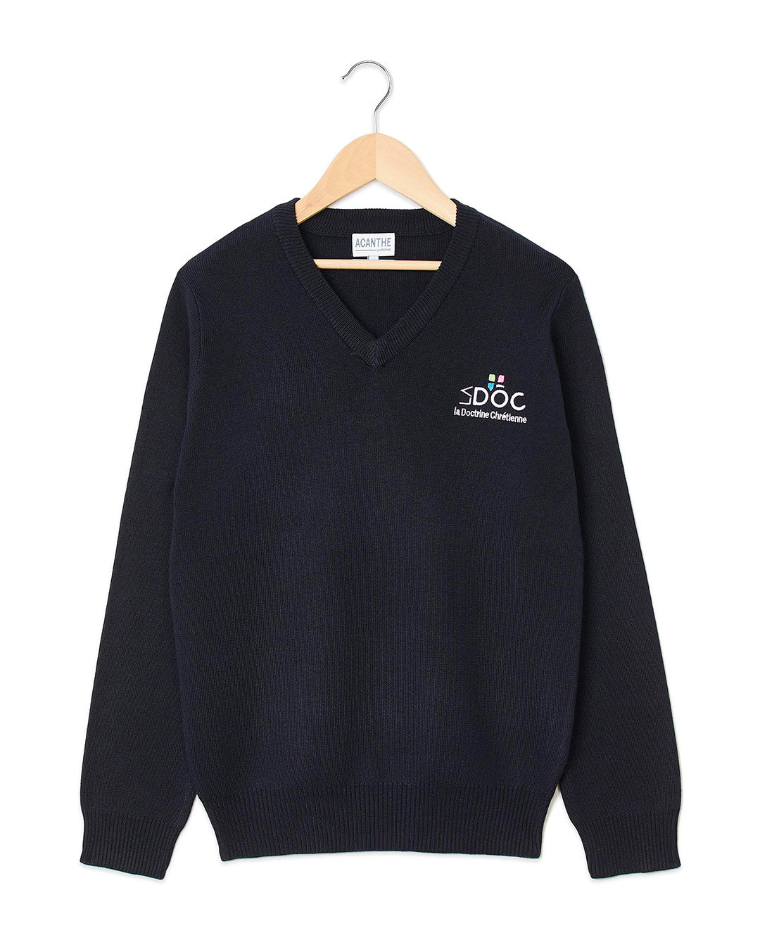 pull col V acry-coton Doctrine Chrétienne G